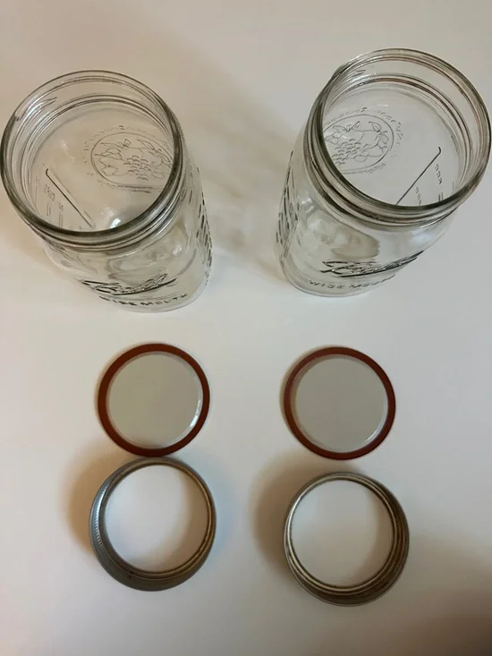 Ball Clear Glass Mason Jars with Silver Lids - Set of 2 - Picture 3 of 4